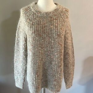 TopShop woman’s Angora  blend Chunky knit crew neck sweaters knot accent sz 8